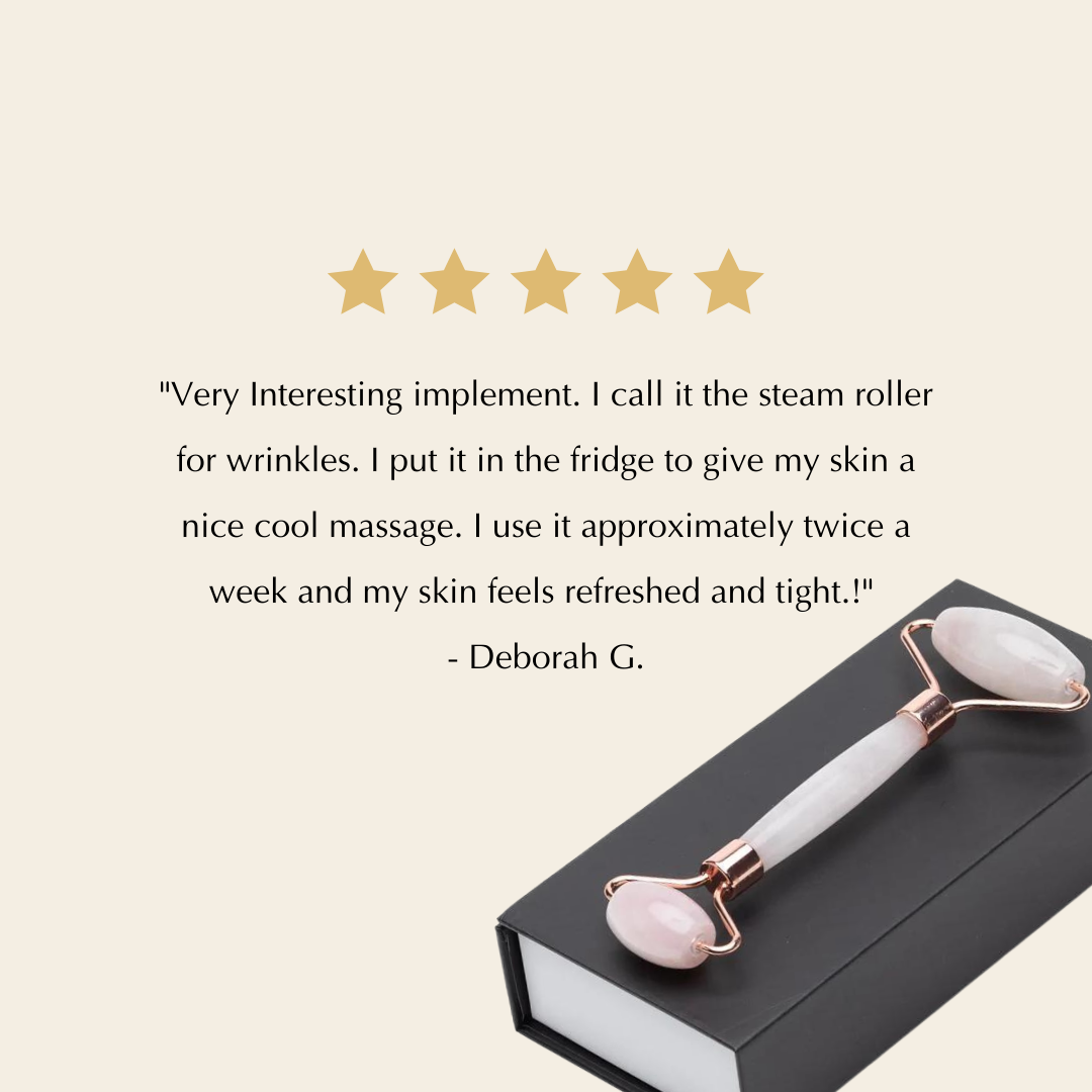 Rose Quartz Facial Roller – Beauty Tool for Calming, Cooling & Skin Radiance