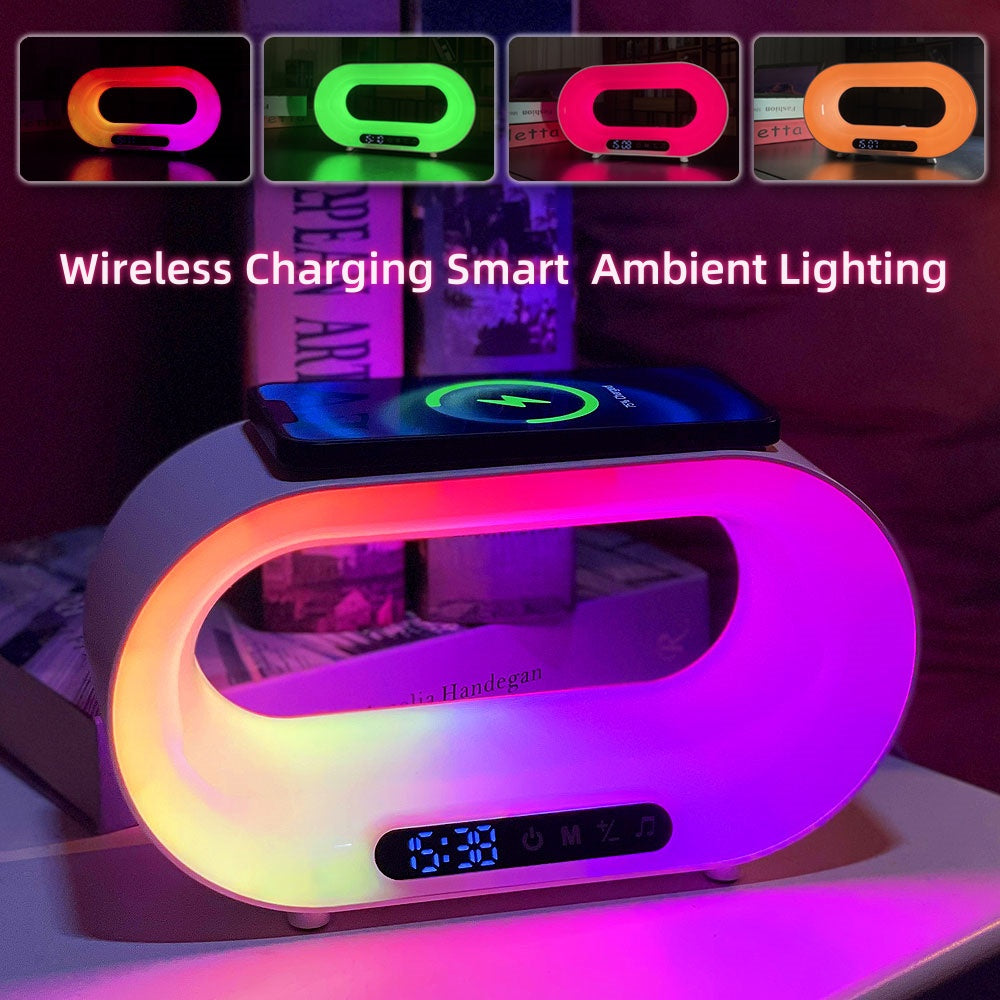 Multi-function 3 In 1 LED Night Light Wireless Charger Alarm Clock