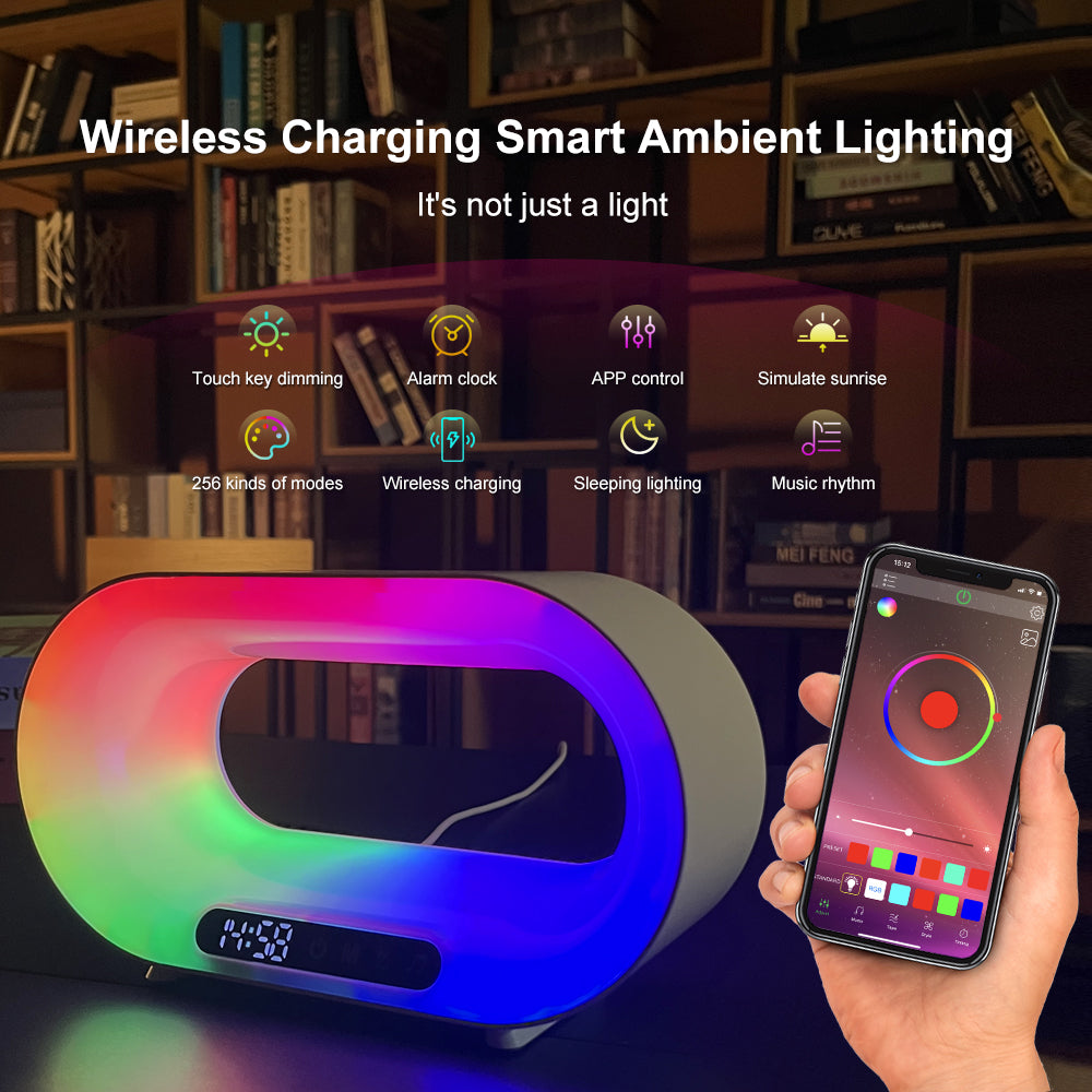 Multi-function 3 In 1 LED Night Light Wireless Charger Alarm Clock