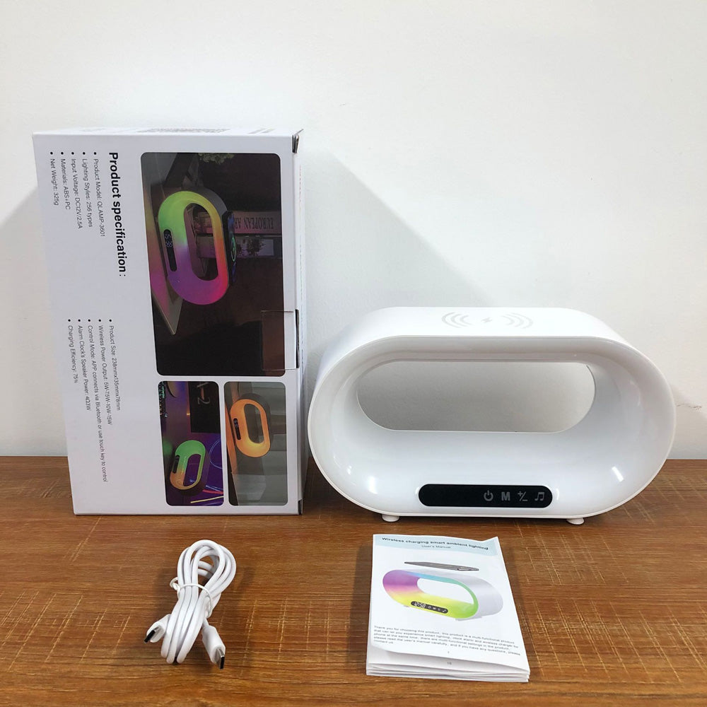 Multi-function 3 In 1 LED Night Light Wireless Charger Alarm Clock