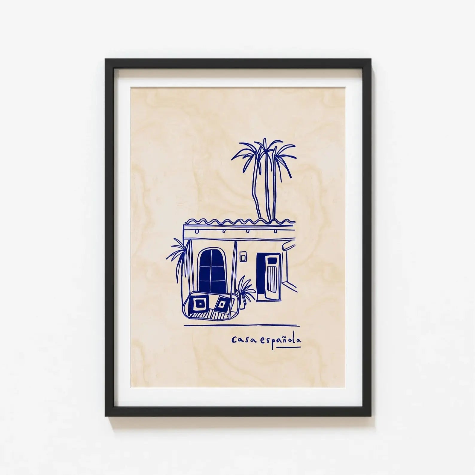 Casa Espanol Print, Ink Bleed Style, Spanish Retro Wall Art