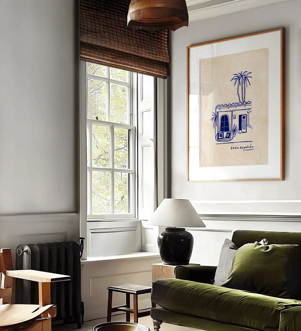 Casa Espanol Print, Ink Bleed Style, Spanish Retro Wall Art