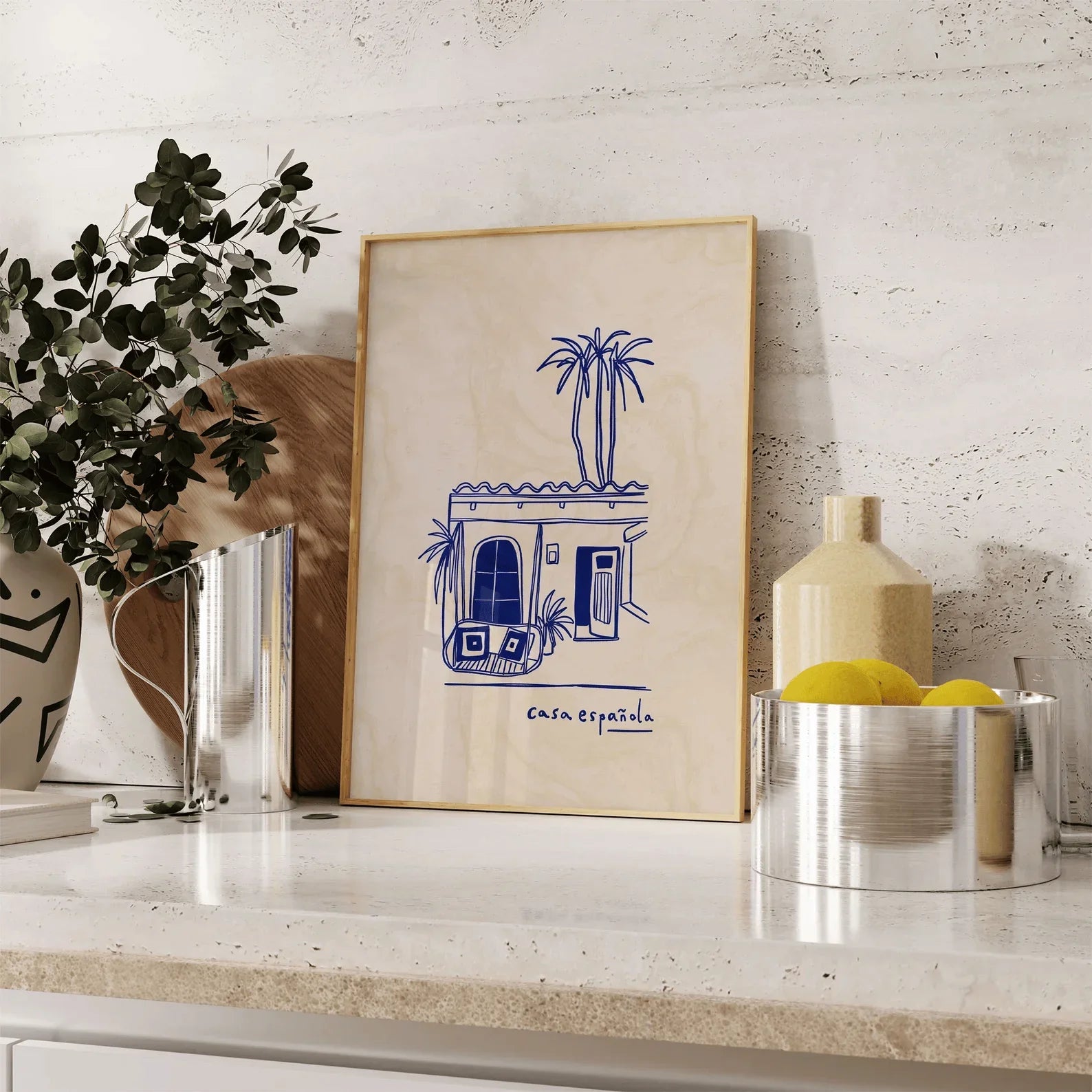 Casa Espanol Print, Ink Bleed Style, Spanish Retro Wall Art