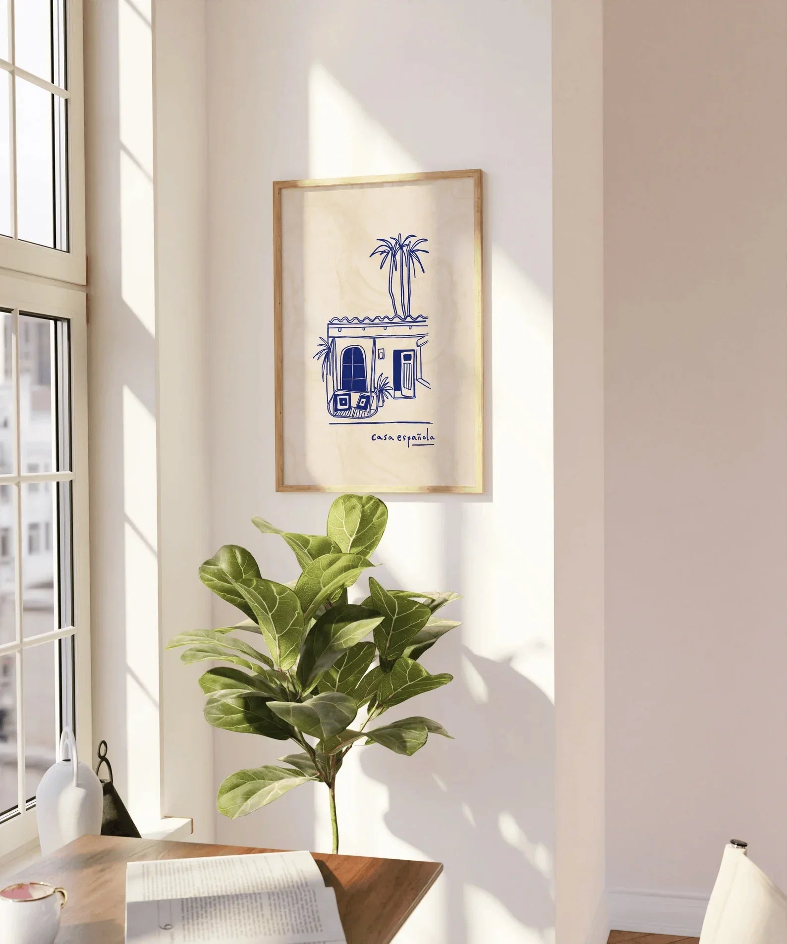 Casa Espanol Print, Ink Bleed Style, Spanish Retro Wall Art
