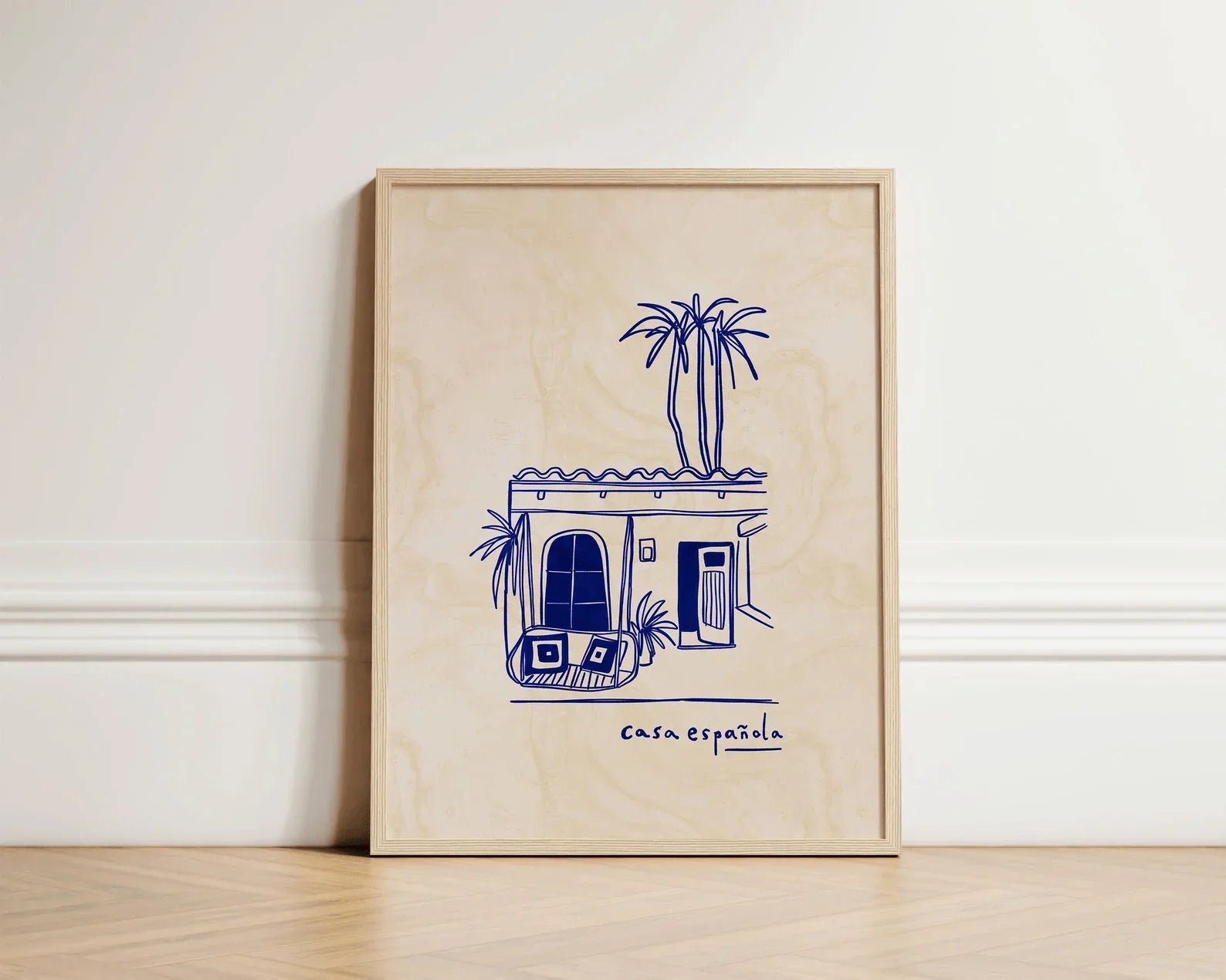Casa Espanol Print, Ink Bleed Style, Spanish Retro Wall Art