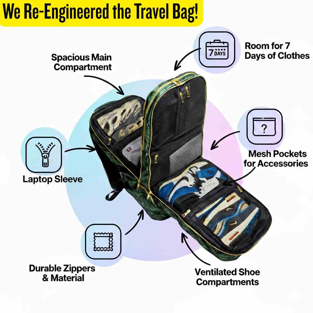Sole Premise Carry-On Bag For Clothes, Laptop And Camera